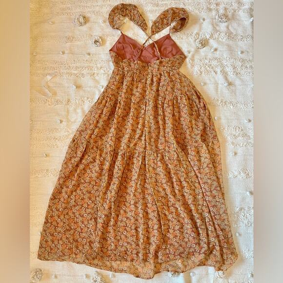 NWT Madewell Floral Georgette Ruffle Sleeve Tiered Midi Dress size 4 - Picture 6 of 11